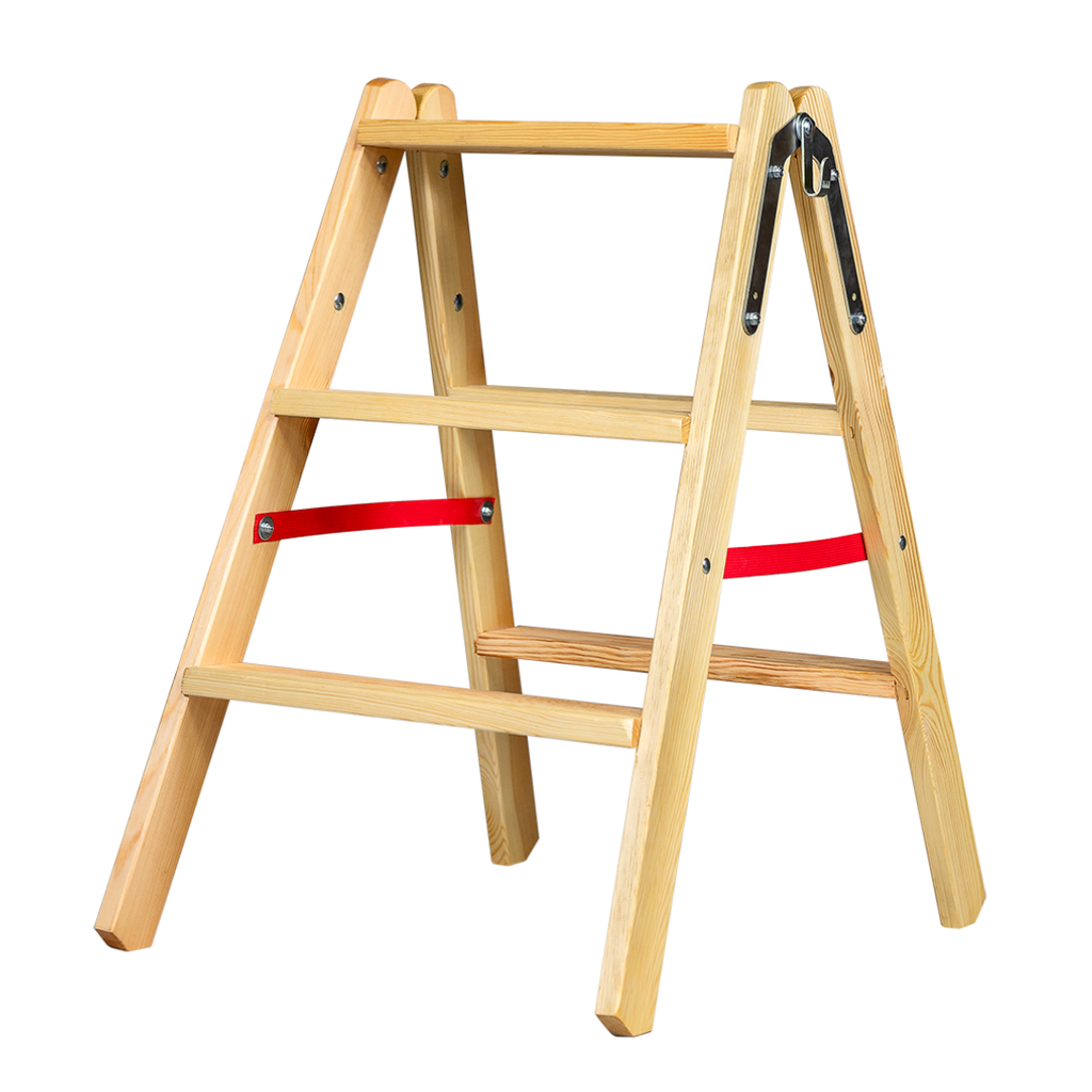 Échelle en bois avec marches et tabouret 3 marches