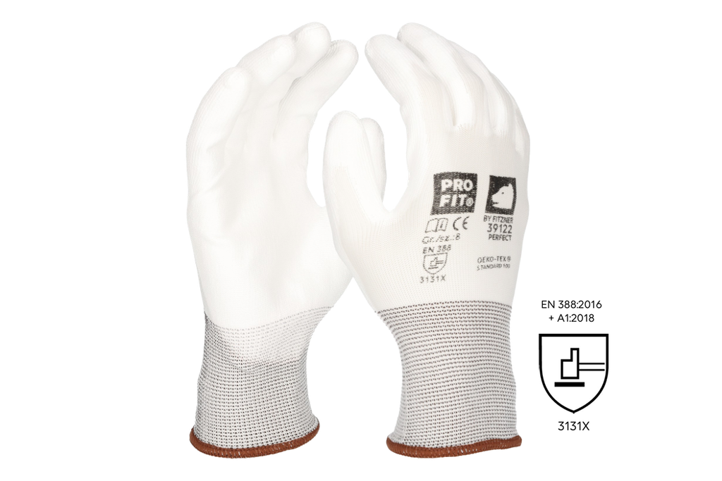 Gants de protection fins PU Blanche XL