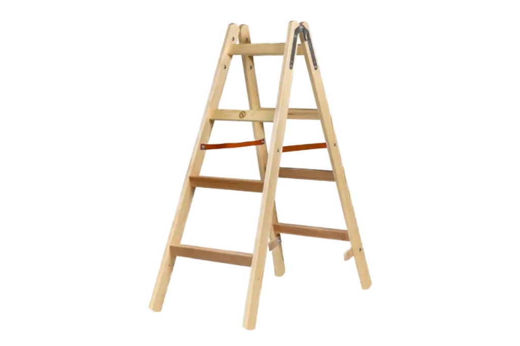 [HLM-2-4] Escabeau professionnel en bois Master à marches larges renforcées (4 marches)