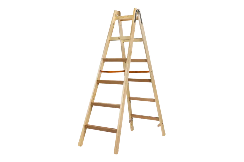 Profi-Holzstehleiter Master mit breiten verstärkten Stufen