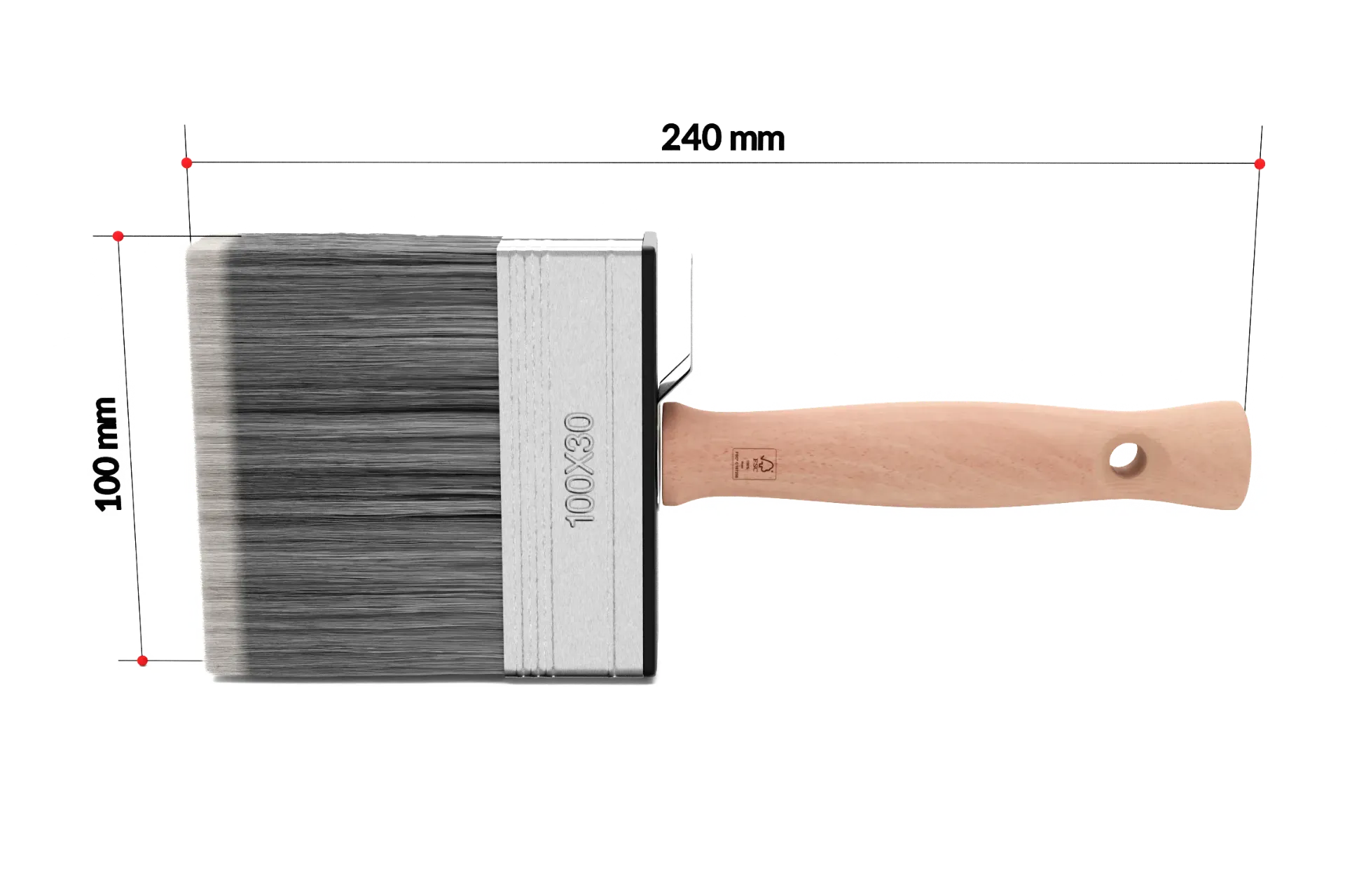 [410-100-O] Flachbürste Edelstahl 100mm